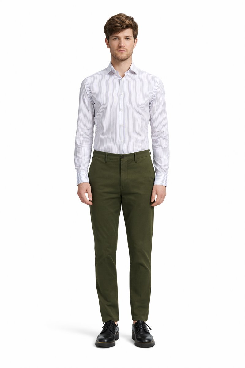 MICHAEL KORS SPODNIE CHINOS W KOLORZE KHAKI Z PASKIEM 33/32 I4A