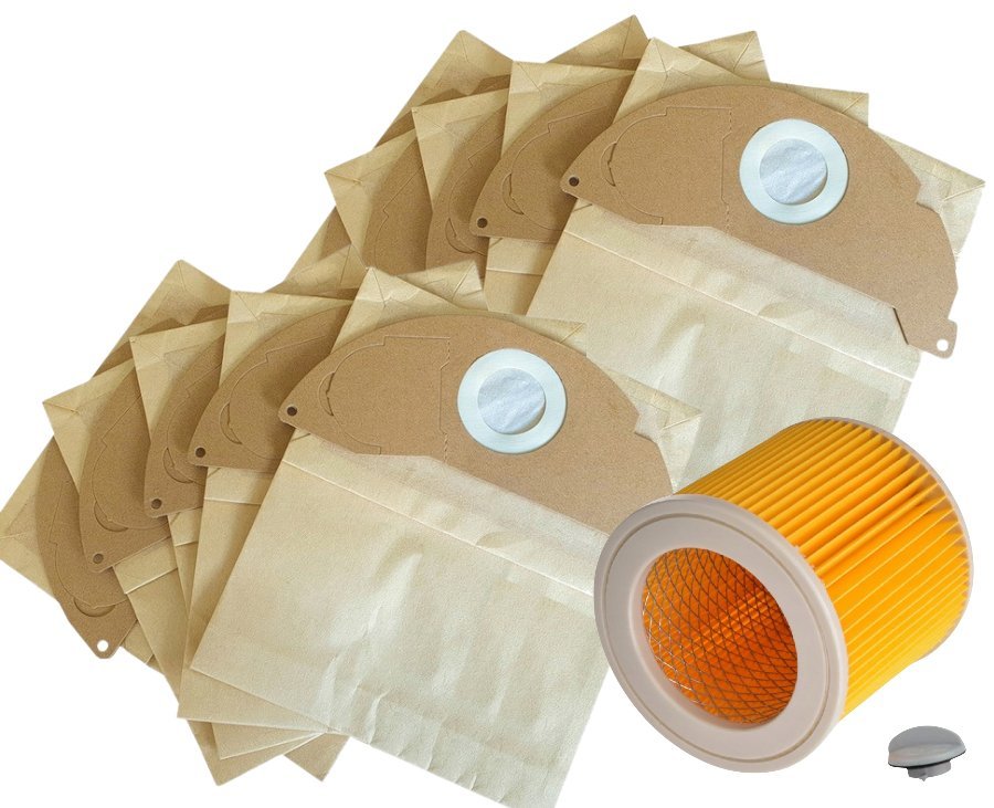 10x WORKI + FILTR DO ODKURZACZA KARCHER WD2 MV2 A2004 WD2 HOME 6.904-322.0