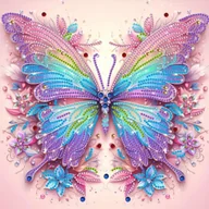 Zabawki kreatywne - Haft Diamentowy Pastelowy Motyl 30x30 cm - miniaturka - grafika 1