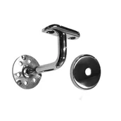 Balustrady i akcesoria - BANISTER  Wspornik ścienny poręczy okrągłej srebrny polerowany - miniaturka - grafika 1