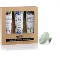 Anwen Zestaw odżywek do włosów o średniej porowatości + Mohani Szczotka do mycia włosów i masażu głowy 3 x 100 ml - Zestawy kosmetyków damskich - miniaturka - grafika 1