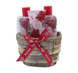 Aurora Rose Bouquet zestaw prezentowy żel pod prysznic + balsam do ciała + krem do rąk - Zestawy kosmetyków damskich - miniaturka - grafika 1