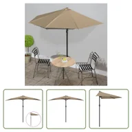 Parasole ogrodowe - The Living Store Półparasol balkonowy na słupku z aluminium - 300x155 cm - taupe - Parasol Balkonowy - miniaturka - grafika 1