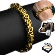 Bransolety męskie - Bransoletka Złota Męska Bransoleta Królewski Bizantyjski Dla Mężczyzny - miniaturka - grafika 1