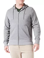 Bluzy męskie - GANT Męska bluza z kapturem The Original Full Zip, szary melanż, 3XL - miniaturka - grafika 1