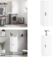 Szafki do salonu - vidaXL Szafka ścienna biały wysoki połysk 34,5x34x90 cm materiał drewnopochodny - Szafka ścienna - Szafki ścienne - Szafka - Szafka do przechowywania - miniaturka - grafika 1