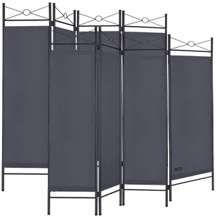 Zestaw 2 parawanów Lucca w kolorze antracytowym 180x163 cm - Parawany - miniaturka - grafika 1