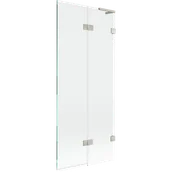 Parawany nawannowe - Mexen Lunar L parawan nawannowy 2-skrzydłowy prawy 80 x 150 cm, transparent, nikiel szczotkowany - 897L-080-100-97-00-P - miniaturka - grafika 1