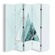 Parawany - Parawan pokojowy FEEBY, Abstrakcja-trójkąty, Dwustronny 180x170cm 5-częściowy - miniaturka - grafika 1