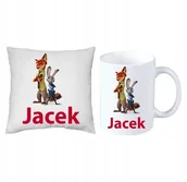 Gadżety dla niej i dla niego - Zwierzogród ZESTAW PODUSZKA + KUBEK + IMIĘ - miniaturka - grafika 1