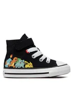 Buty dla dziewczynek - Converse Trampki POKEMON Chuck Taylor All Star Hi A01229C Czarny - miniaturka - grafika 1