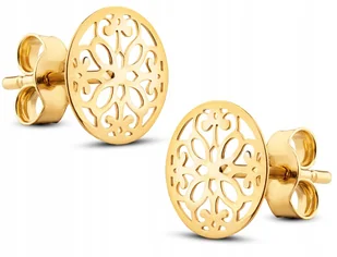 PIĘKNE ZŁOTE KOLCZYKI 8KT KÓŁKO BOGATY WZÓR - Kolczyki - miniaturka - grafika 1