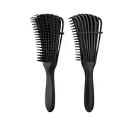 Szczotki i grzebienie do włosów - Deni Carte Szczotka do włosów Afro Czarna - miniaturka - grafika 1