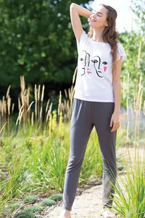 Komplet damski t-shirt + luzne spodnie - Komplety damskie - miniaturka - grafika 3