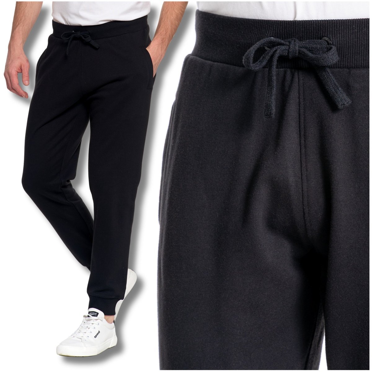 DRESOWE SPODNIE MĘSKIE WIĄZANE KLASYCZNE ZE ŚCIĄGACZAMI MORAJ 3XL