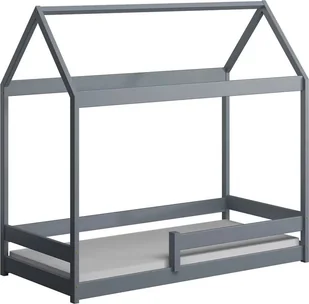 Elior Szare pojedyncze łóżko dla dziecka w kształcie domku - Rara 200x90 cm - Łóżka dla dzieci i młodzieży - miniaturka - grafika 1