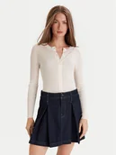 Swetry damskie - Lacoste Kardigan AF4141 Écru Slim Fit - miniaturka - grafika 1