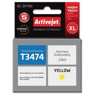 ActiveJet Tusz AE-34YNX do drukarki Epson zamiennik T3474 supreme 14ml yellow) AE-34YNX - Tusze zamienniki - miniaturka - grafika 1