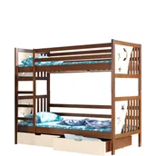 Łóżka dla dzieci i młodzieży - Łóżko Piętrowe Jacek Dolmar Sosna Barwiona na Biel, Wanilia - miniaturka - grafika 1