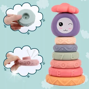 MIĘKKIE KREATYWNE KLOCKI SENSORYCZNE WIEŻA PIRAMIDA DLA NIEMOWLĄT GRYZAKI - Zabawki sensoryczne MIĘKKIE KREATYWNE KLOCKI SENSORYCZNE WIEŻA PIRAMIDA DLA NIEMOWLĄT GRYZAKI - Zabawki sensoryczne - miniaturka - grafika 1