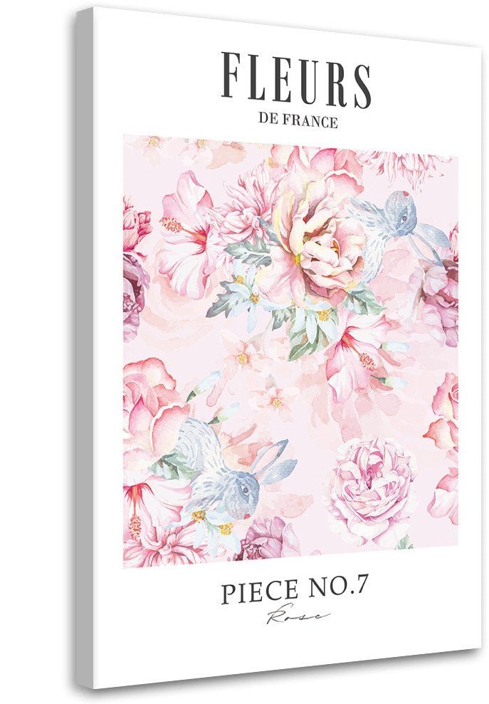 Feeby obraz na płótnie Pudrowe kwiaty piwonii Shabby Chic 80x120 xxl