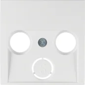 Gniazdka elektryczne - B.Kwadrat/B.3/B.7 Płytka czołowa do gniazda antenowego 2 - i 3-wyjściowego, biały połysk - miniaturka - grafika 1