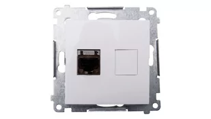 Kontakt Simon Simon 54 Gniazdo komputerowe pojedyncze RJ45 kat.6 ekranowane z przesłoną białe D61E.01/11 WMDK-0630xx-011 0001-00000-51073 [4351605] - Gniazdka elektryczne - miniaturka - grafika 1