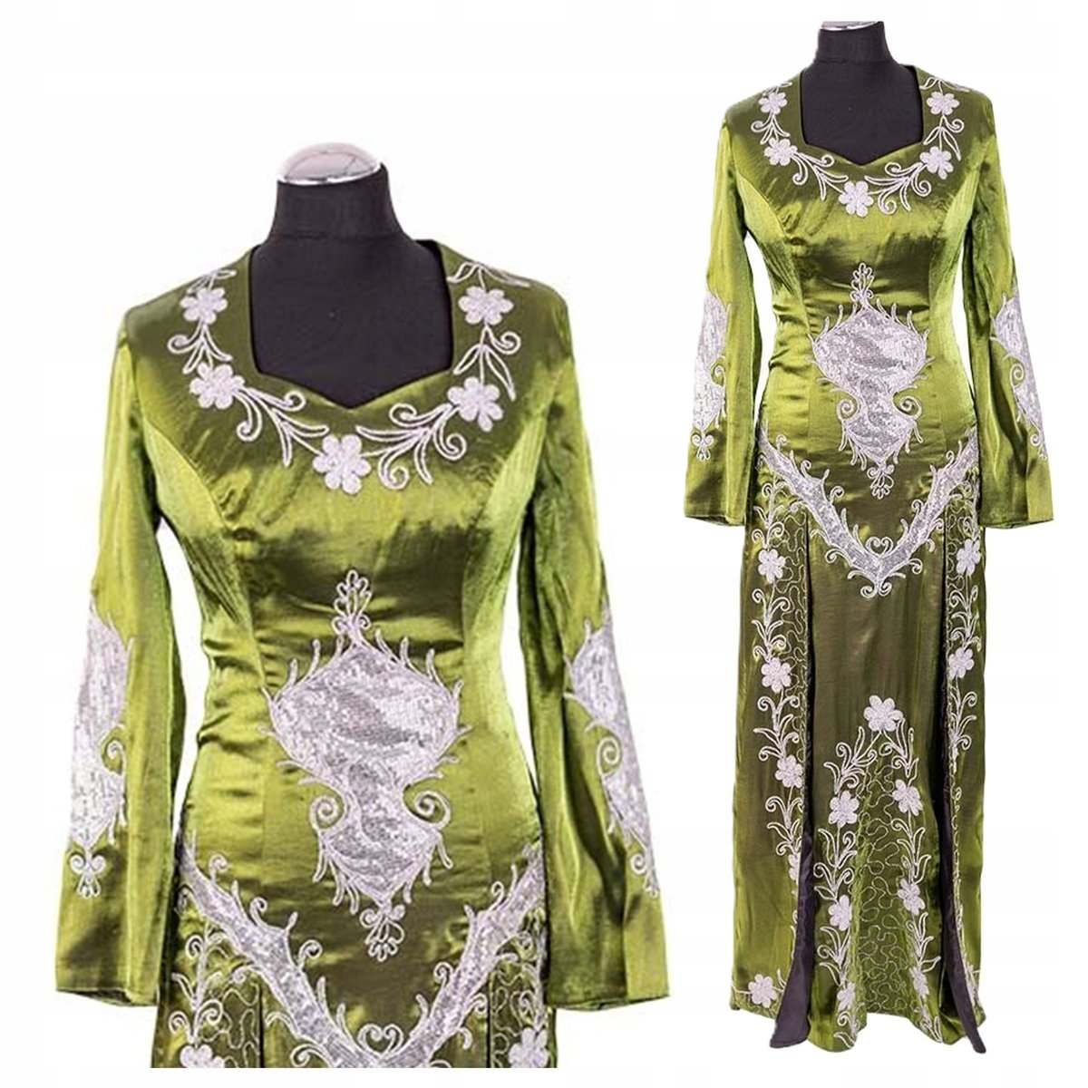 Sukienka Długa Elegancka Orientalna Sułtanki Kosem Ozdobny Haft Ślub Wesele