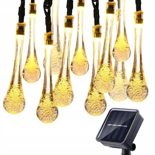 LAMPKI OGRODOWE SOLARNE KROPLE 30LED-BIAŁE CIEPŁE - Lampy ogrodowe - miniaturka - grafika 1