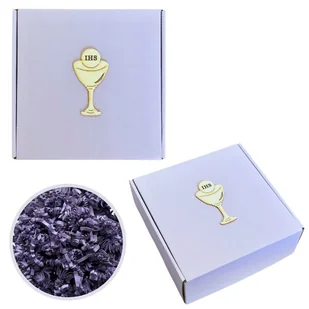 Pudełko prezentowe na KOMUNIE 200x200x70 ozdobne Pierwsza Komunia Święta - Zestawy upominkowe - miniaturka - grafika 1