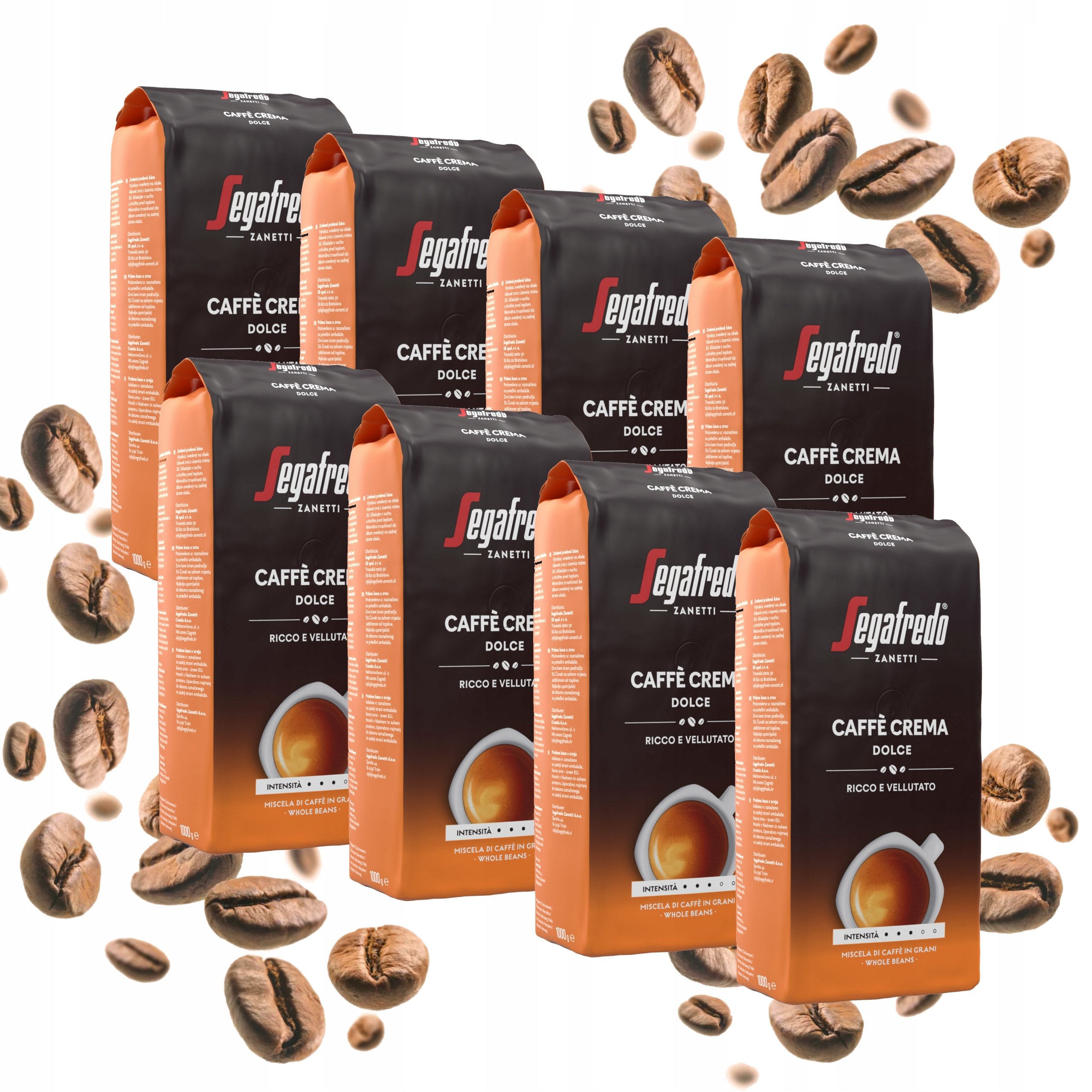 Kawa ziarnista Segafredo Caff? Crema Dolce 60% Arabika, 40% Robusta 8x1kg