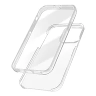 Etui i futerały do telefonów - Etui 360° do iPhone'a 14 Pro Max Elastyczny przód i sztywny tył — przezroczyste - miniaturka - grafika 1