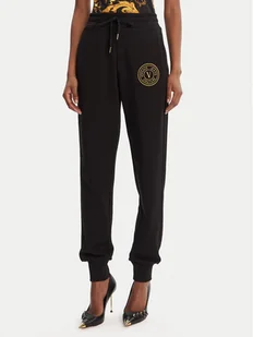 Versace Jeans Couture Spodnie dresowe 79HAAT00 CF01T Czarny Regular Fit - Spodnie sportowe damskie - miniaturka - grafika 1
