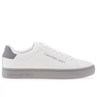 Trampki męskie - Buty Calvin Klein Jeans Classic Cupsole Lace YM0YM00715-0K5 - białe - grafika 1