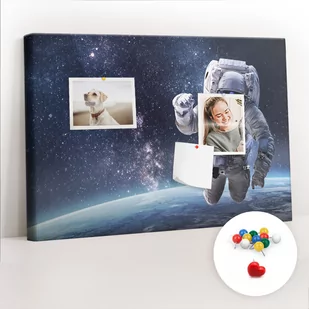 Szkolna Tablica korkowa 60x40 cm, Kolorowe Pinezki, wzór Astronauta - Tablice i flipcharty - miniaturka - grafika 1
