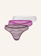 Majtki damskie - Calvin Klein Stringi, 3 Szt. violett - miniaturka - grafika 1