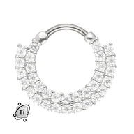 Kolczyki - Ozdobny CLICKER TYTANOWY z cyrkoniami CRYSTAL 1,2/10 mm - miniaturka - grafika 1