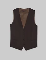 Kamizelki męskie - Kamizelka gualdo 01 brąz slim fit - miniaturka - grafika 1