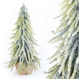 CHOINKA SZTUCZNA mała na biurko biała OŚNIEŻONA PE 28 cm - Choinki - miniaturka - grafika 1