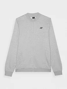 Męska bluza dresowa rozpinana bez kaptura 4F 4FWMM00TSWSM1463 - szary - Bluzy sportowe męskie - miniaturka - grafika 1