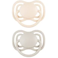 Smoczki uspokajające - Smoczek CANPOL BABIES DentalAir 6-18 m Kremowo-szary (2 sztuki) - miniaturka - grafika 1