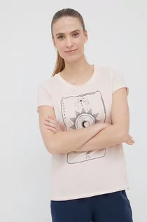 Koszulki i topy damskie - Outhorn t-shirt bawełniany kolor różowy - grafika 1