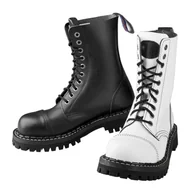 Botki męskie - glany STEADY'S - 10 dziurek, BLACK/WHITE (STE/10/1/2) DWA KOLORY-39 - miniaturka - grafika 1