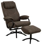 Fotele - Fotel z podnóżkiem Hayes brązowy - miniaturka - grafika 1