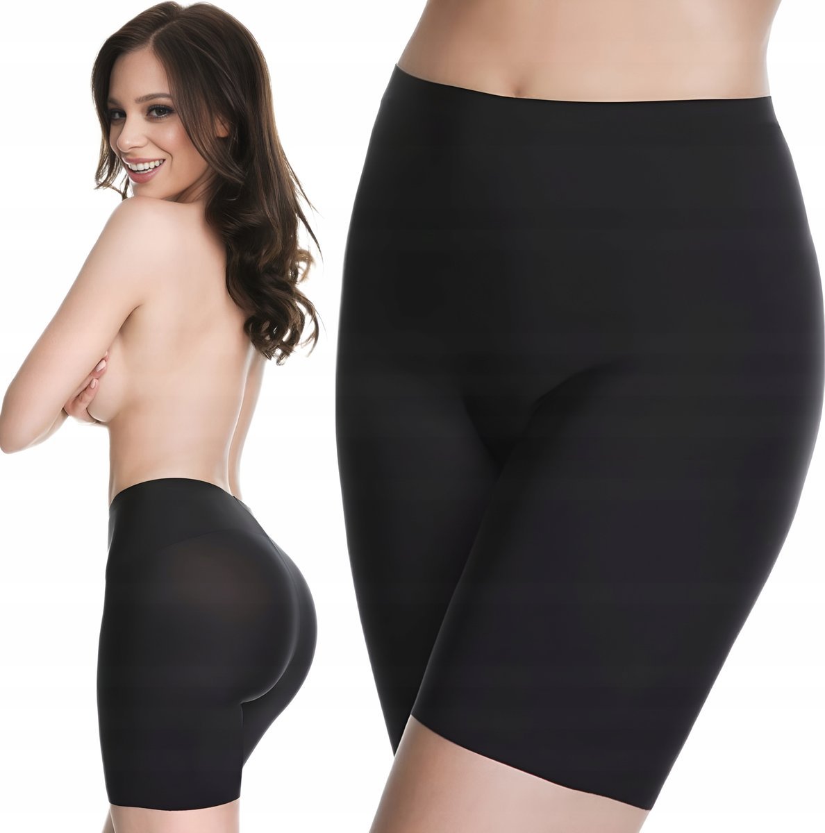 Gładkie Bezszwowe Ultracienkie Bermudy Spodenki Majtki Damskie Pod Sukienkę