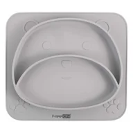 Miseczki i talerzyki dla dzieci - FREEON TALERZ SILIKONOWY MIŚ SZARY - miniaturka - grafika 1