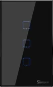 Rozgałęźniki - Sonoff T3US3C - 3-gang Wi-Fi Smart Wall Switch US - Black - miniaturka - grafika 1