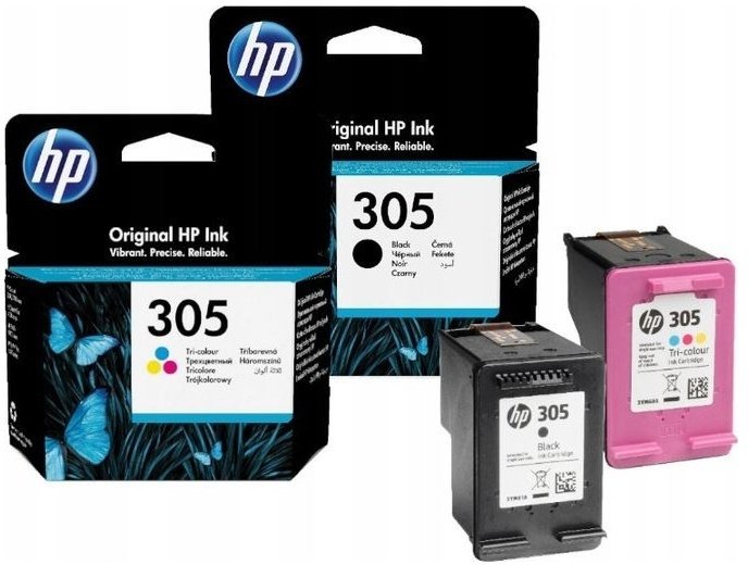 Tusz HP 305 Komplet Tusze Oryginalne 2X 3YM60AE 3YM61AE 2X3YM60AE+3YM61AE
