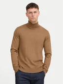 Swetry męskie - Blend Golf 20717446 Brązowy Regular Fit - miniaturka - grafika 1