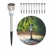 Lampy ogrodowe - Zestaw 10 szt. lampa wbijana LENA 0,06W zasilania solarnie BARWA ZIMNA 31cm - miniaturka - grafika 1